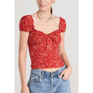 Reformation 'Micaela' Red Top Size 6