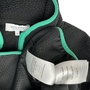 Sporty & Rich Plush Black Fleece Half Zip Pullover Size XS