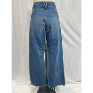 Veronica Beard 'Taylor' Blue Cotton High Rise Wide Leg Size 29