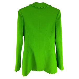 Mach & Mach Scalloped Green Crepe Blazer Dress Size 36 EU / US XS NWT