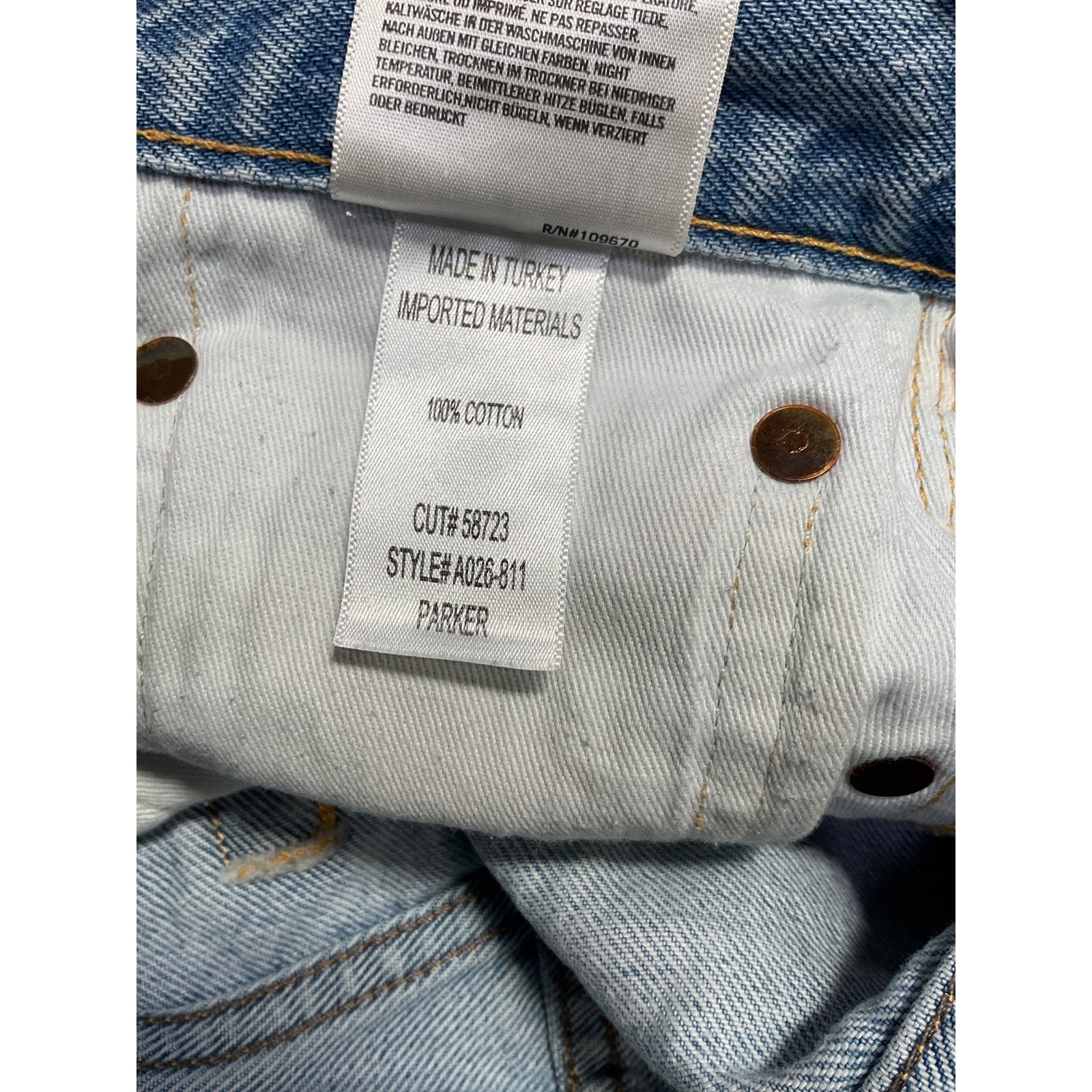 Agolde 'Parker' Blue Denim Jean Short Size 25