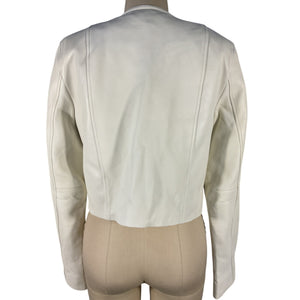 Loveshackfancy Cropped Cream Xander Leather Jacket Size 4 NWT