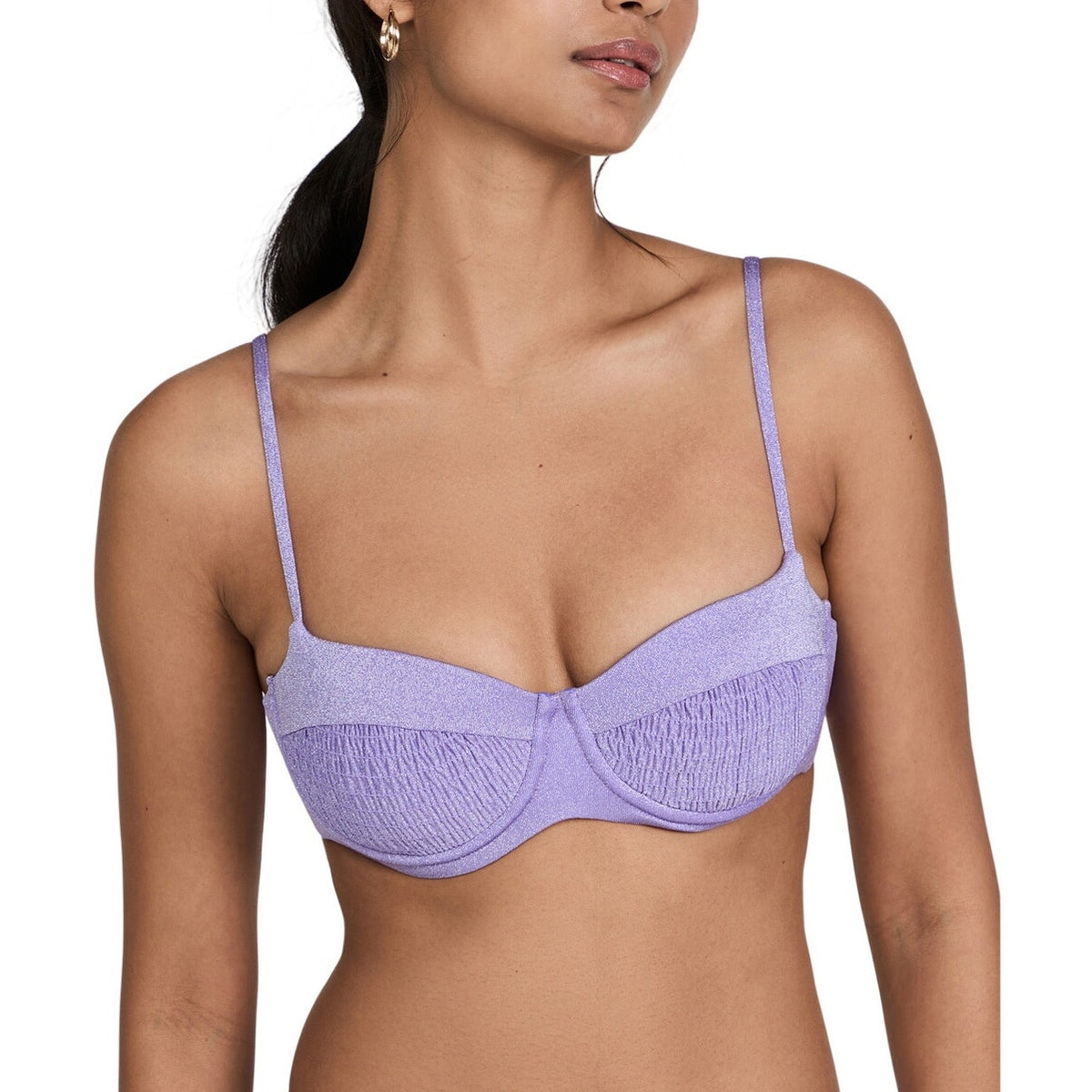 L*Space Shimmery Purple Marley Bikini Top Size S