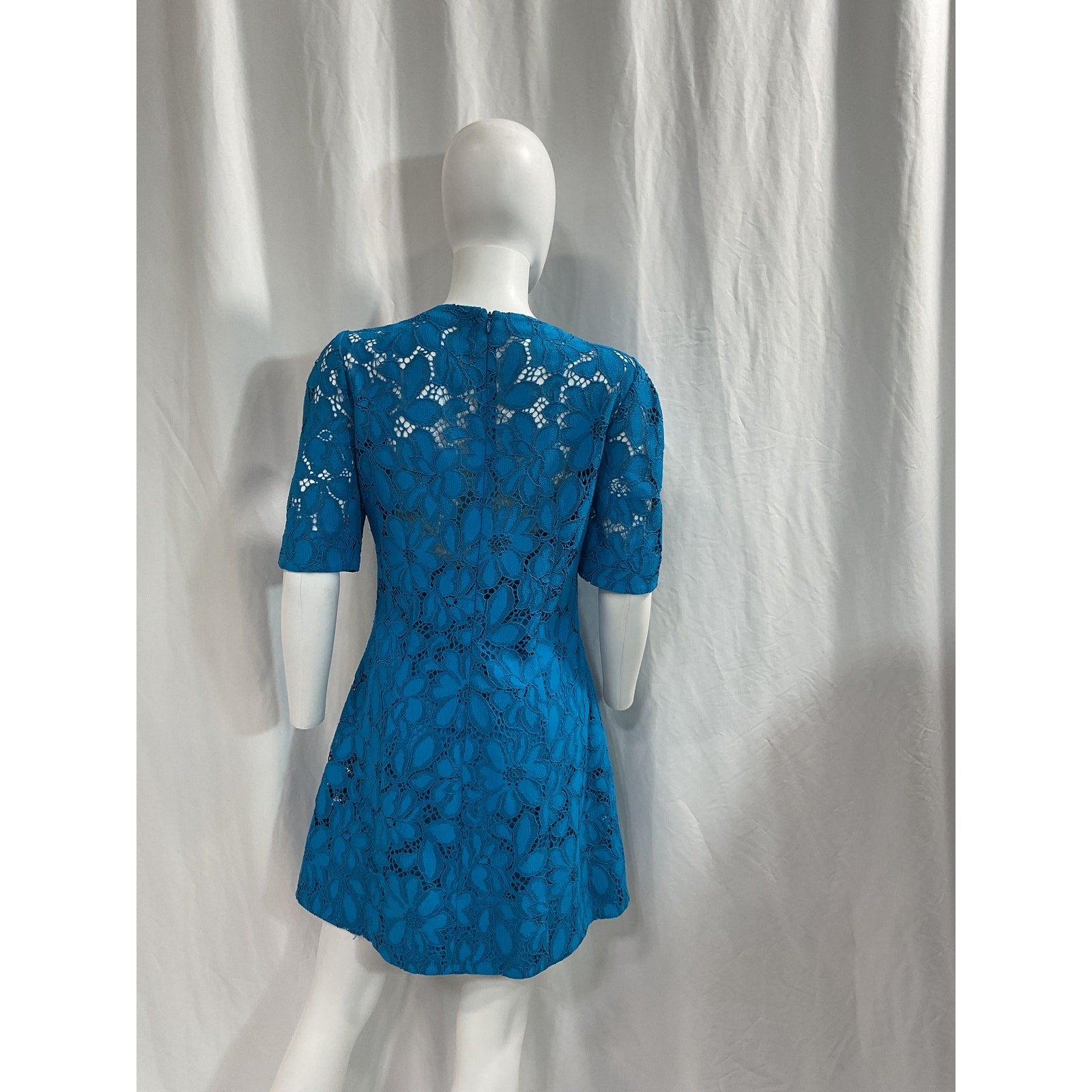 Proenza Schouler 'Corded' Blue Lace Mini Dress Size 8