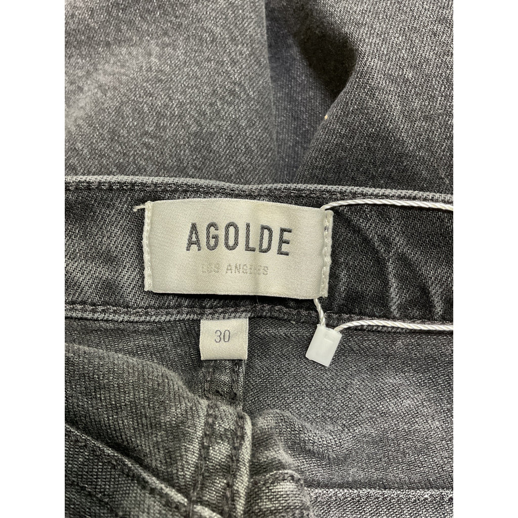 Agolde Pinch Waist High Rise Black Cotton Kick Flare Denim Jean Size 30