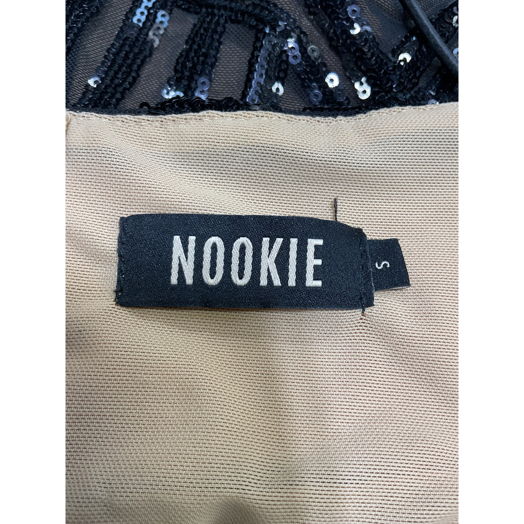 Nookie 'Mon' Black Polyester Cherie Crop Top Size S