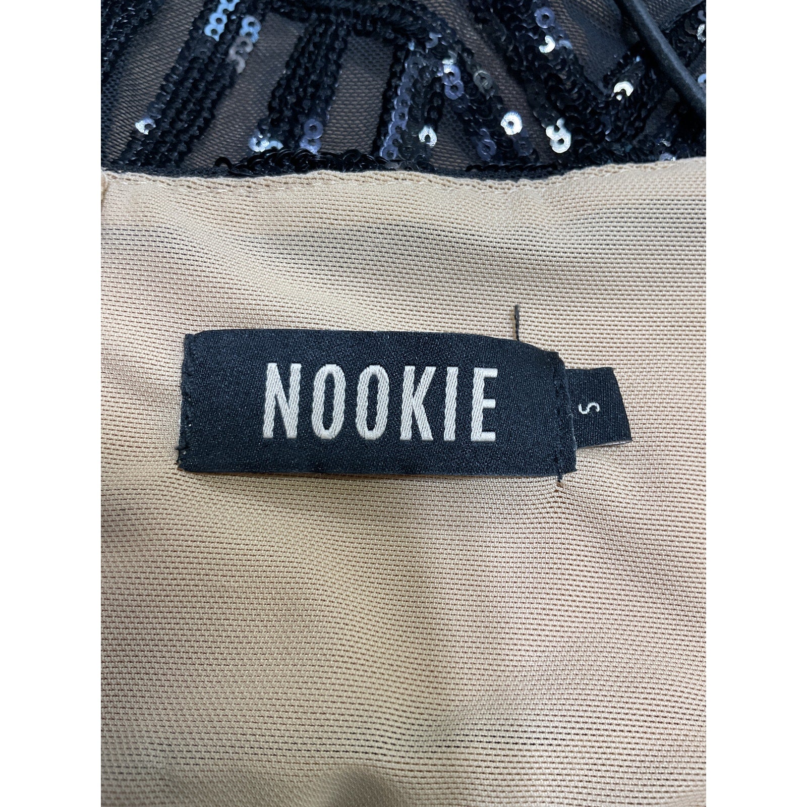 Nookie 'Mon' Black Polyester Cherie Crop Top Size S