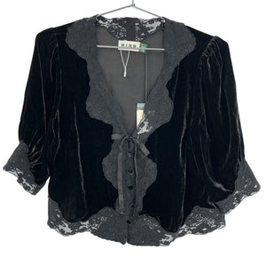 Rixo Velvet Black Ursula Top Size S