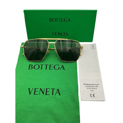 Bottega Veneta Sleek Gold Aviator Sunglasses