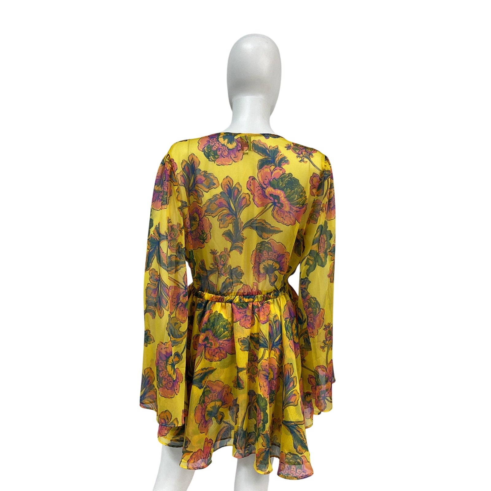 Misa Los Angeles 'Kaia' Yellow Polyester Dress Size L