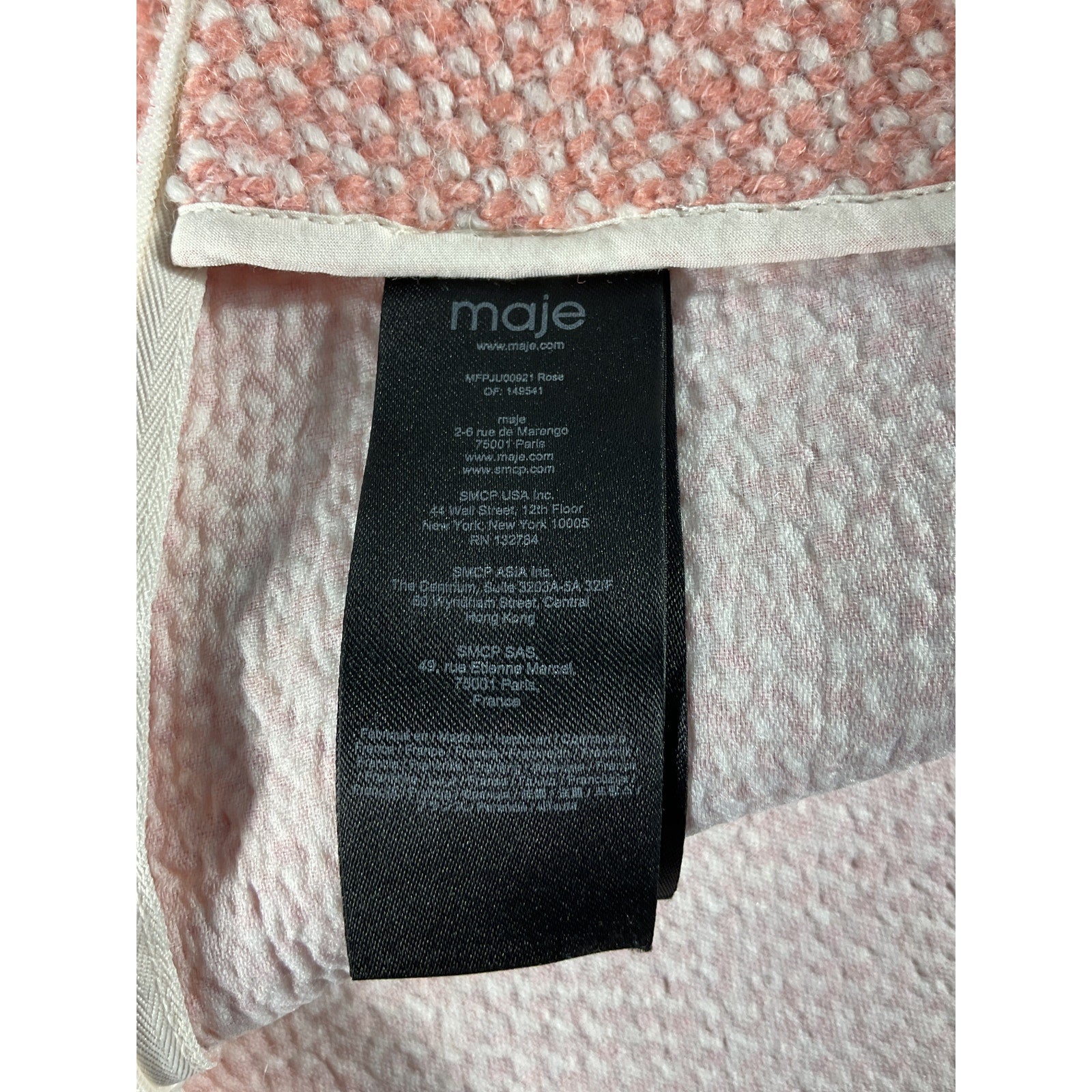 Maje 'Josila' Pink Tweed Skirt Size S