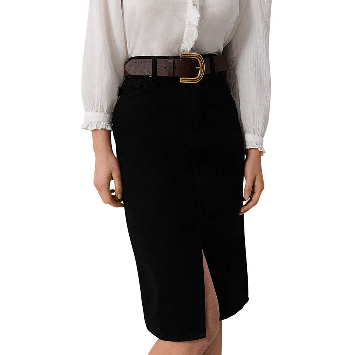 Ba&sh Denim Black Jude Skirt Size M