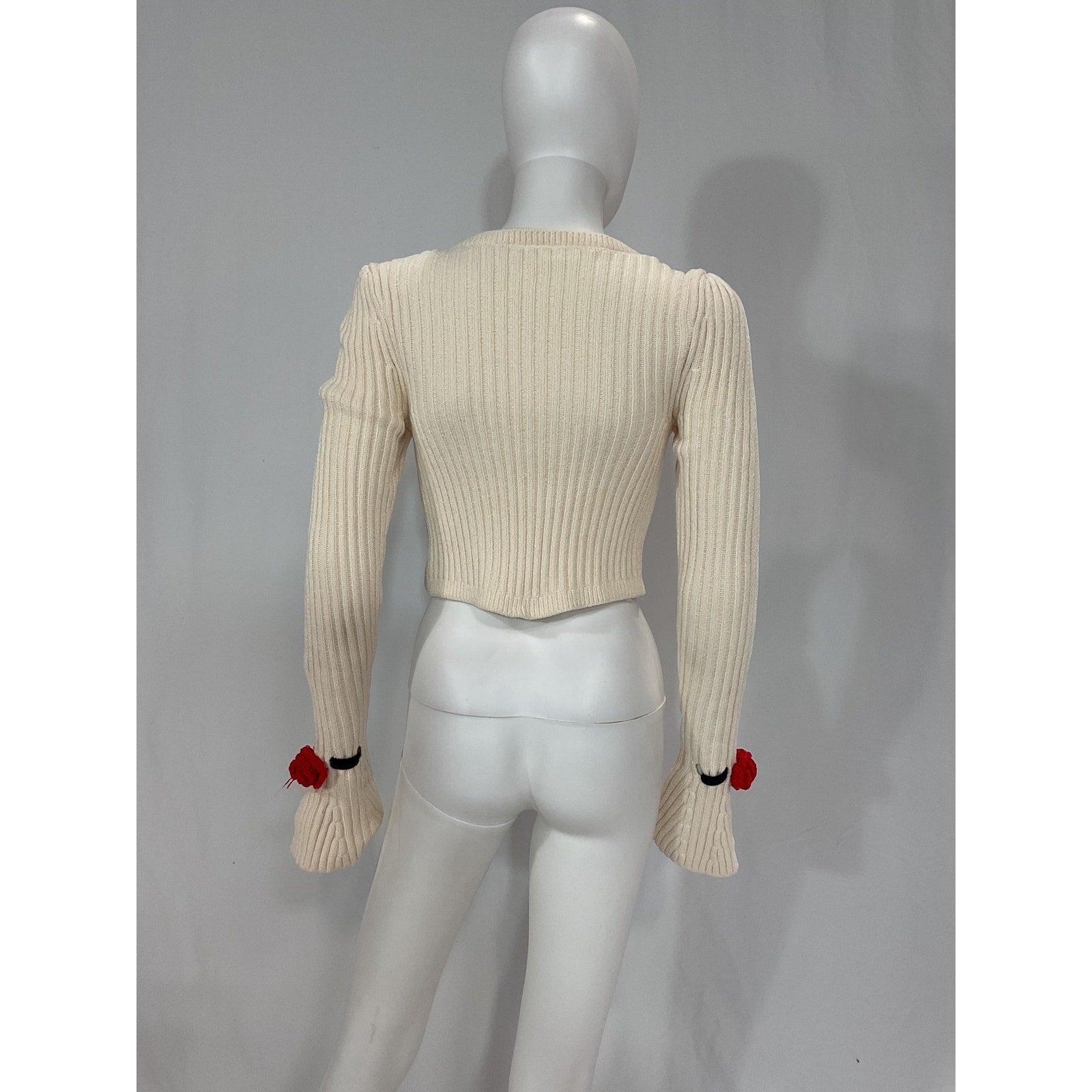 For Love & Lemons 'Roxana' White Rosette Cardigan Size S