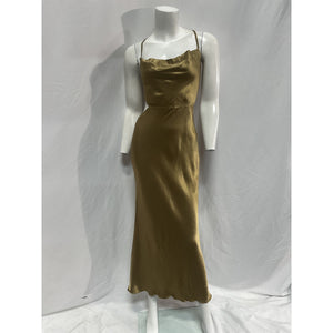 Shona Joy 'Thalia' Gold Lenzing Bias Cut Out Midi Dress Size 6