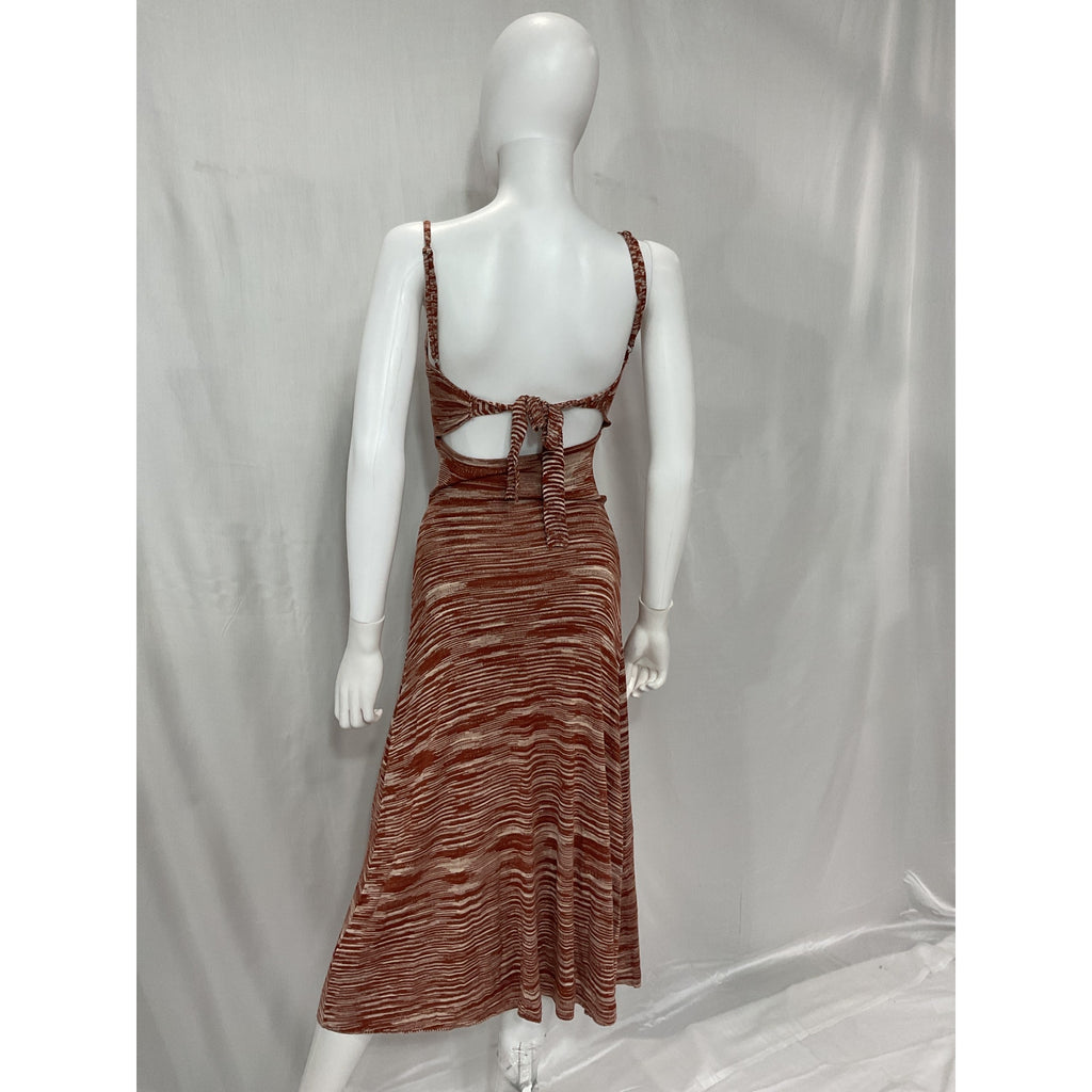 For Love & Lemons 'Isabela' Brown Midi Dress Size S