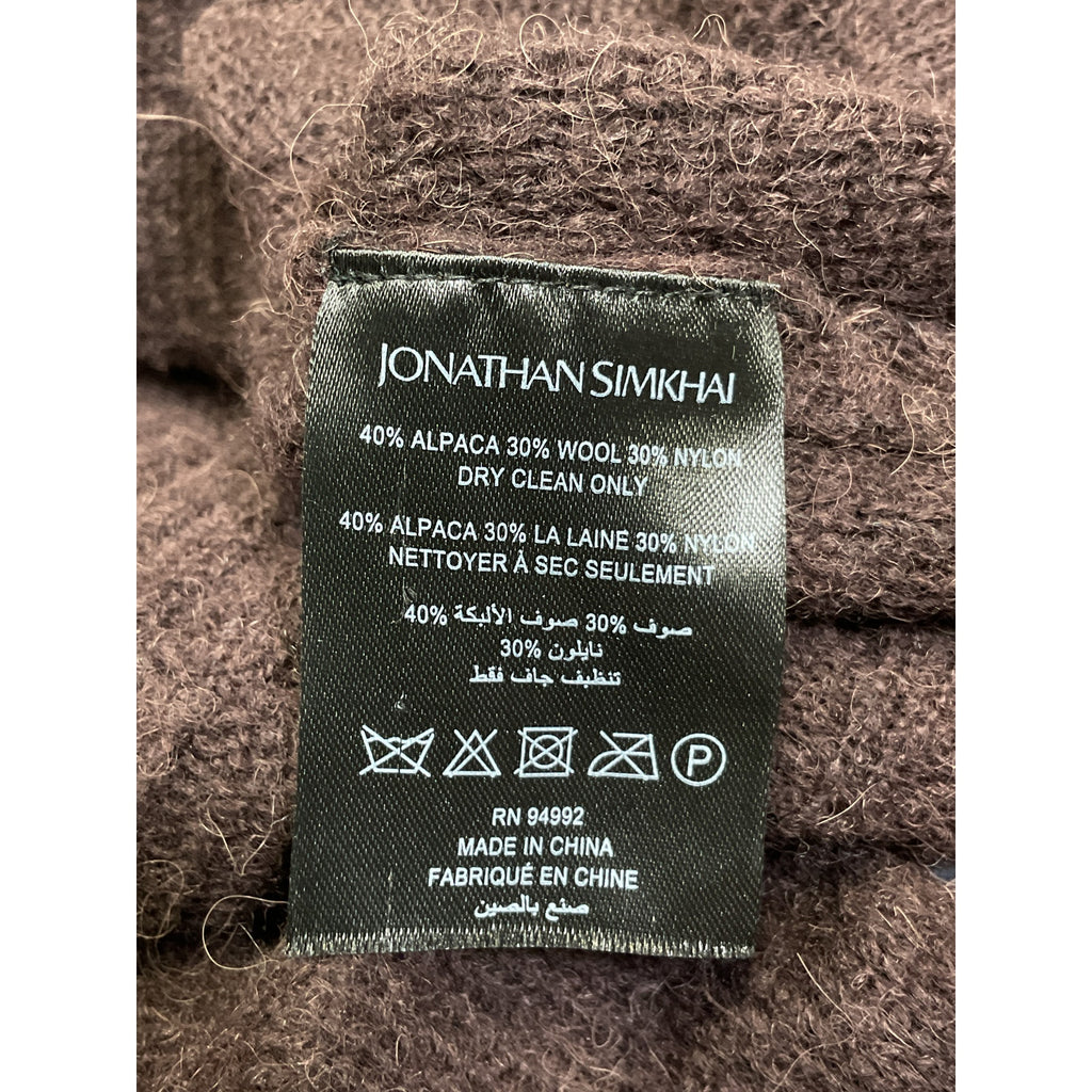 Simkhai 'Cambria' Brown Long Sleeve Halter Tie Sheer Alpaca Top Size XS