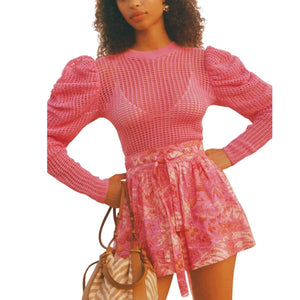 Ulla Johnson Textured Pink Delaney Sweater Size S