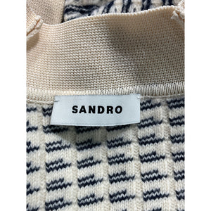Sandro 'Stripe' White Wool & Cashmere Cardigan Size 0