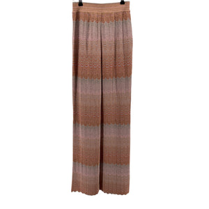 Missoni Metallic Multicolor Crochet Knit Straight Leg Pants Size IT 40