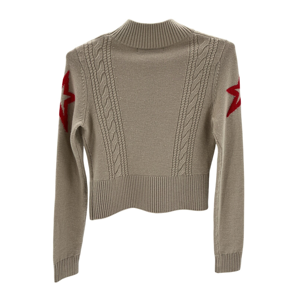 Perfect Moment Tan Merino Wool Cable Underwear Sweater Size S
