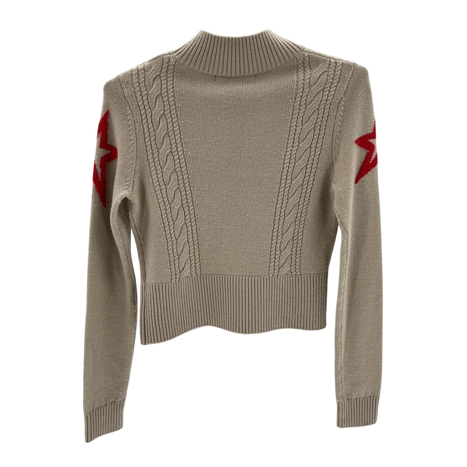 Perfect Moment Tan Merino Wool Cable Underwear Sweater Size S