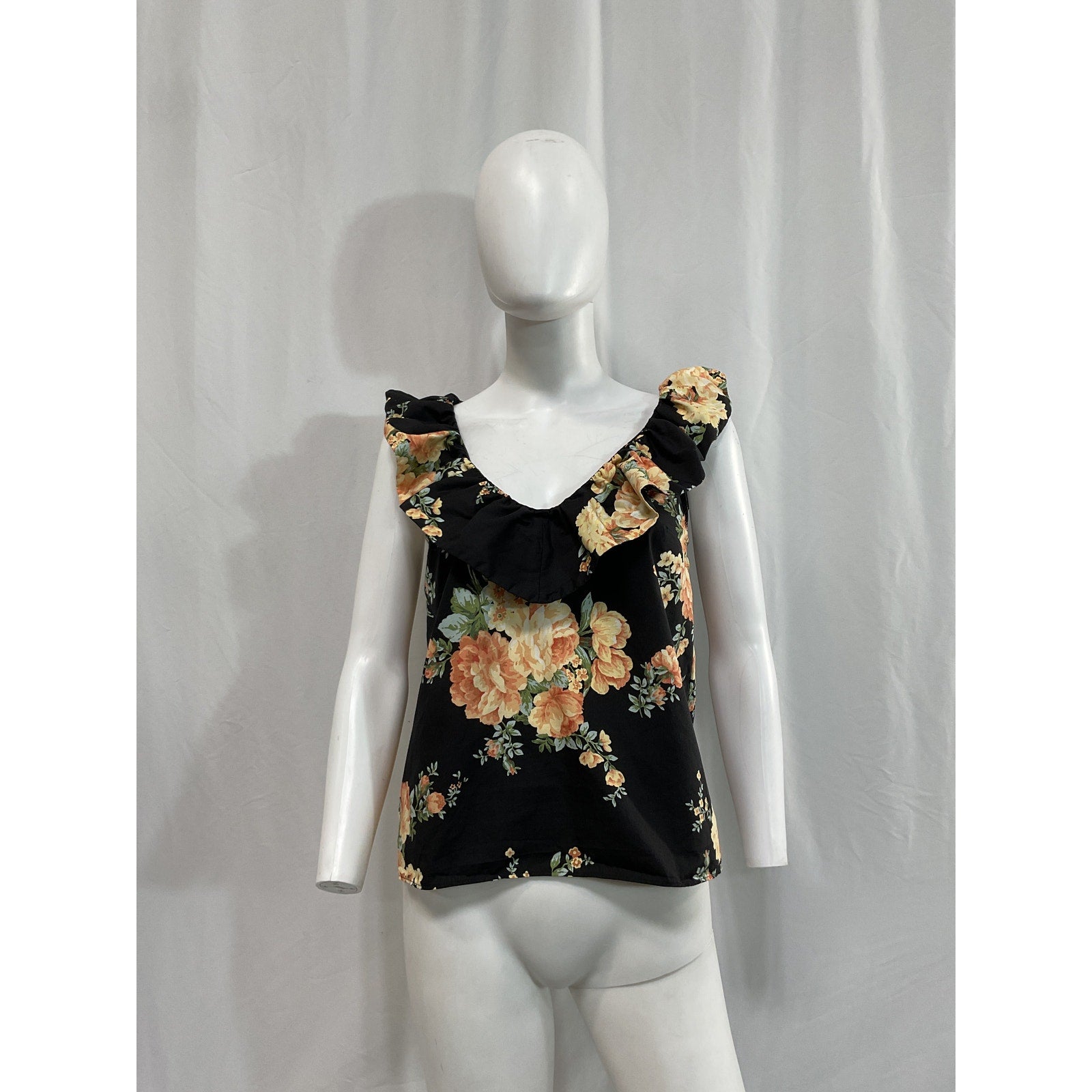 S�zane 'Gold' Black Blouse Size 34