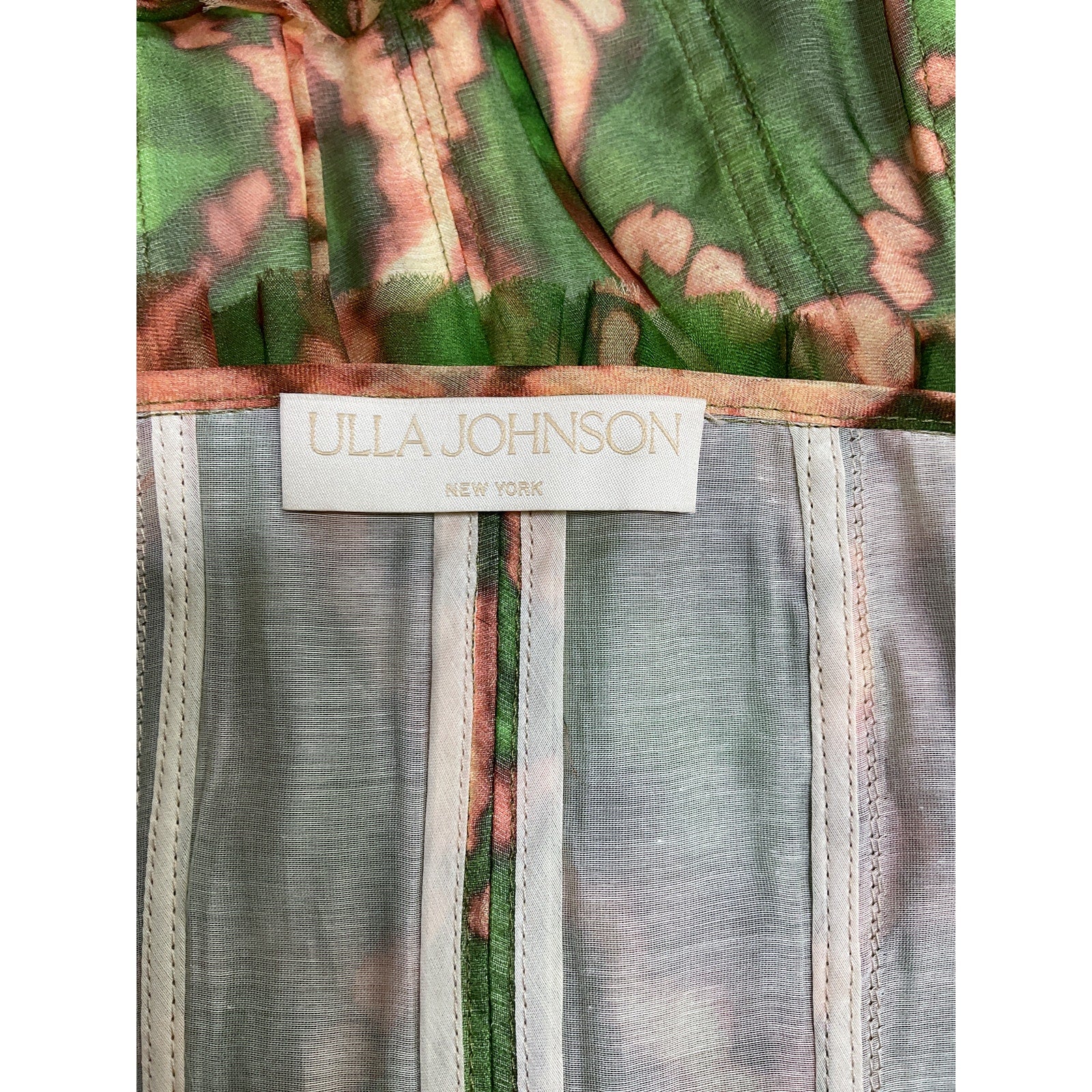 Ulla Johnson 'Iris' Green Silk Top Size 0