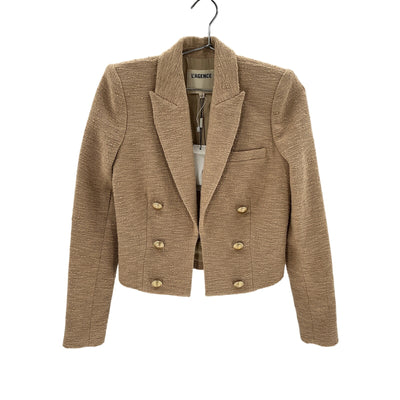L'Agence 'Inez' Beige Cotton Cropped Blazer Size 2