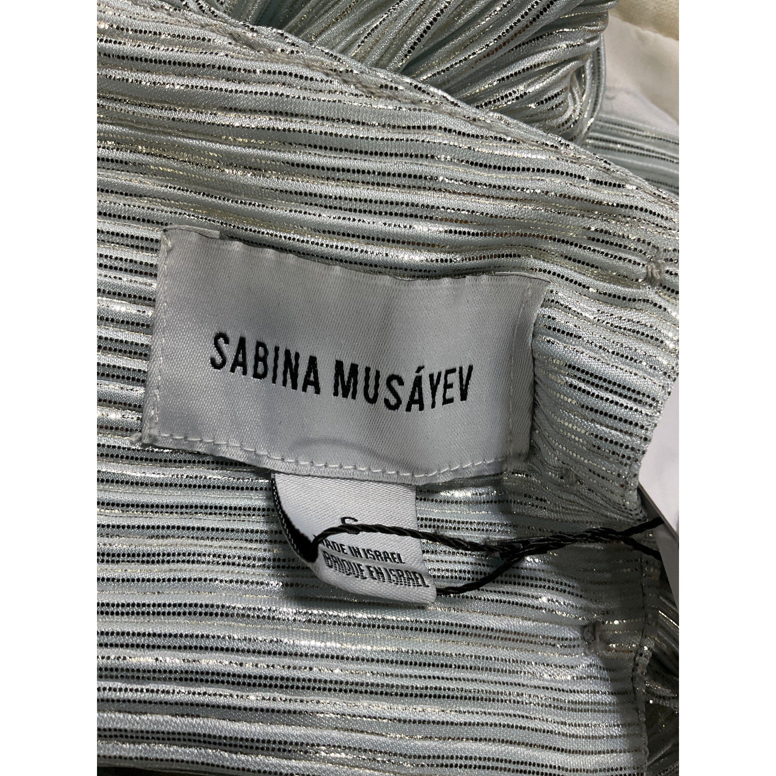 Sabina Musayev x Revolve 'Savannah' Silver Top Size S - NWT
