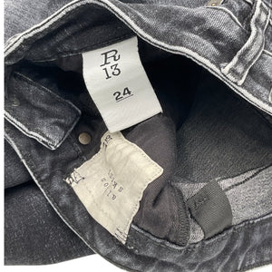 R13 Classic Black Alison Skinny Denim Jeans Size 24