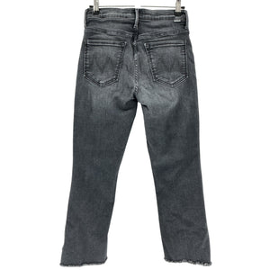 Mother Faded Black The Insider Crop Step Fray Denim Jeans Size 27