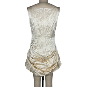 Magda Butrym Draped Cream Tulip Minidress Size FR 38 / US 6