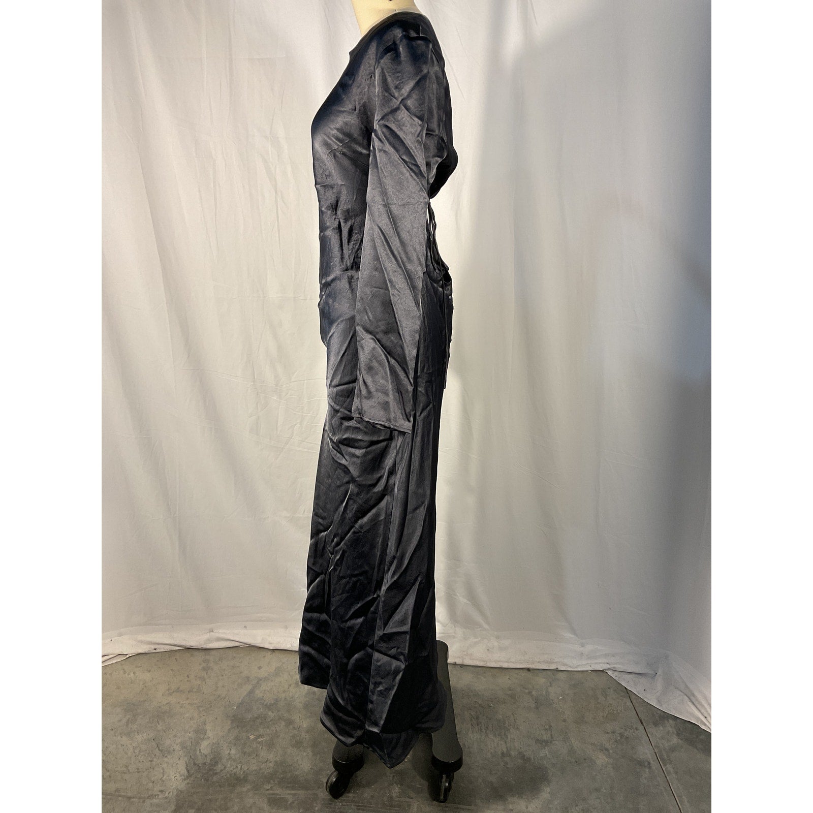 Third Form 'Crush' Grey Open Back Maxi Dress Size L - NWT