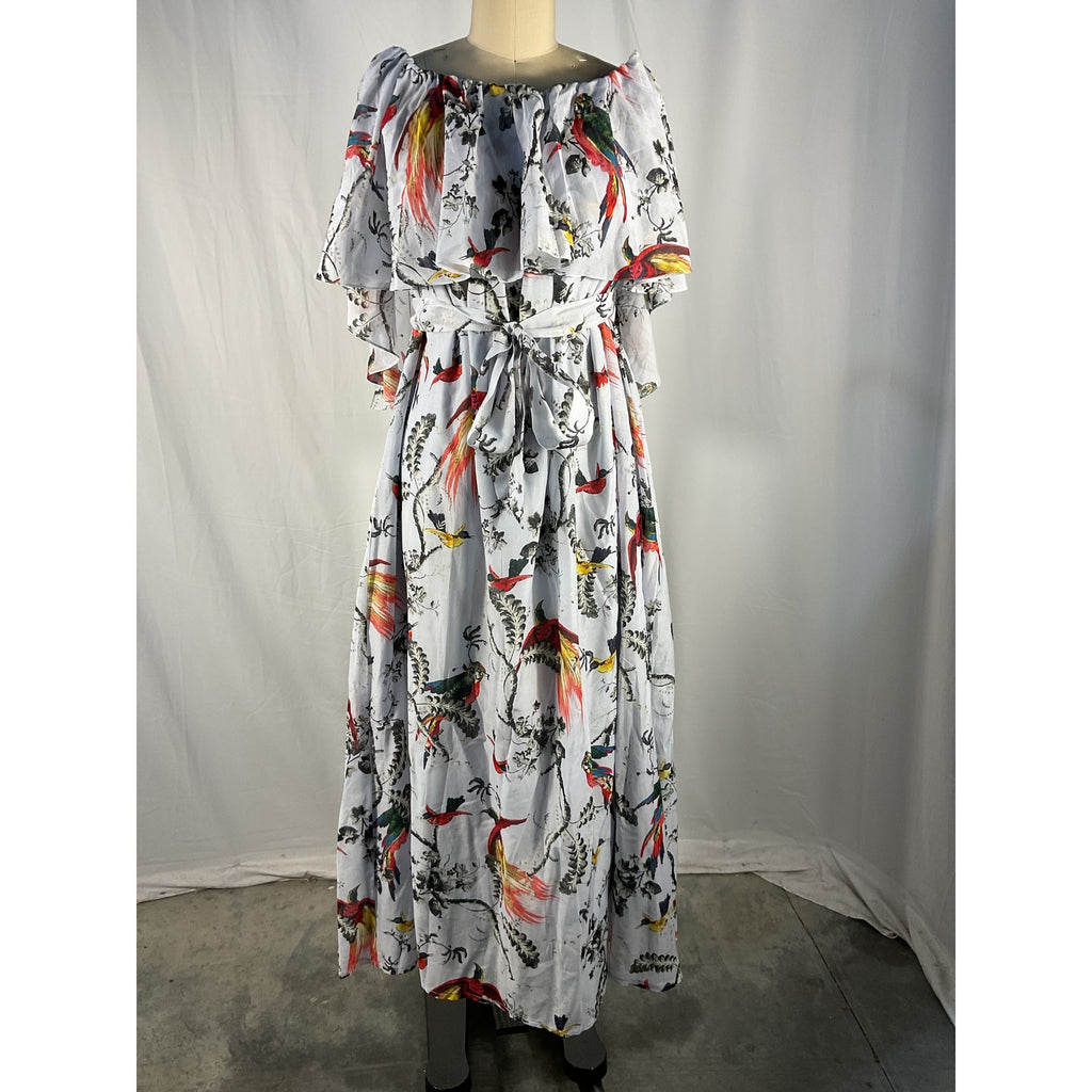 Erdem 'Algarve' Blue Cotton Printed Cotton And Silk-Blend Voile Maxi Dress Size 6 - NWT
