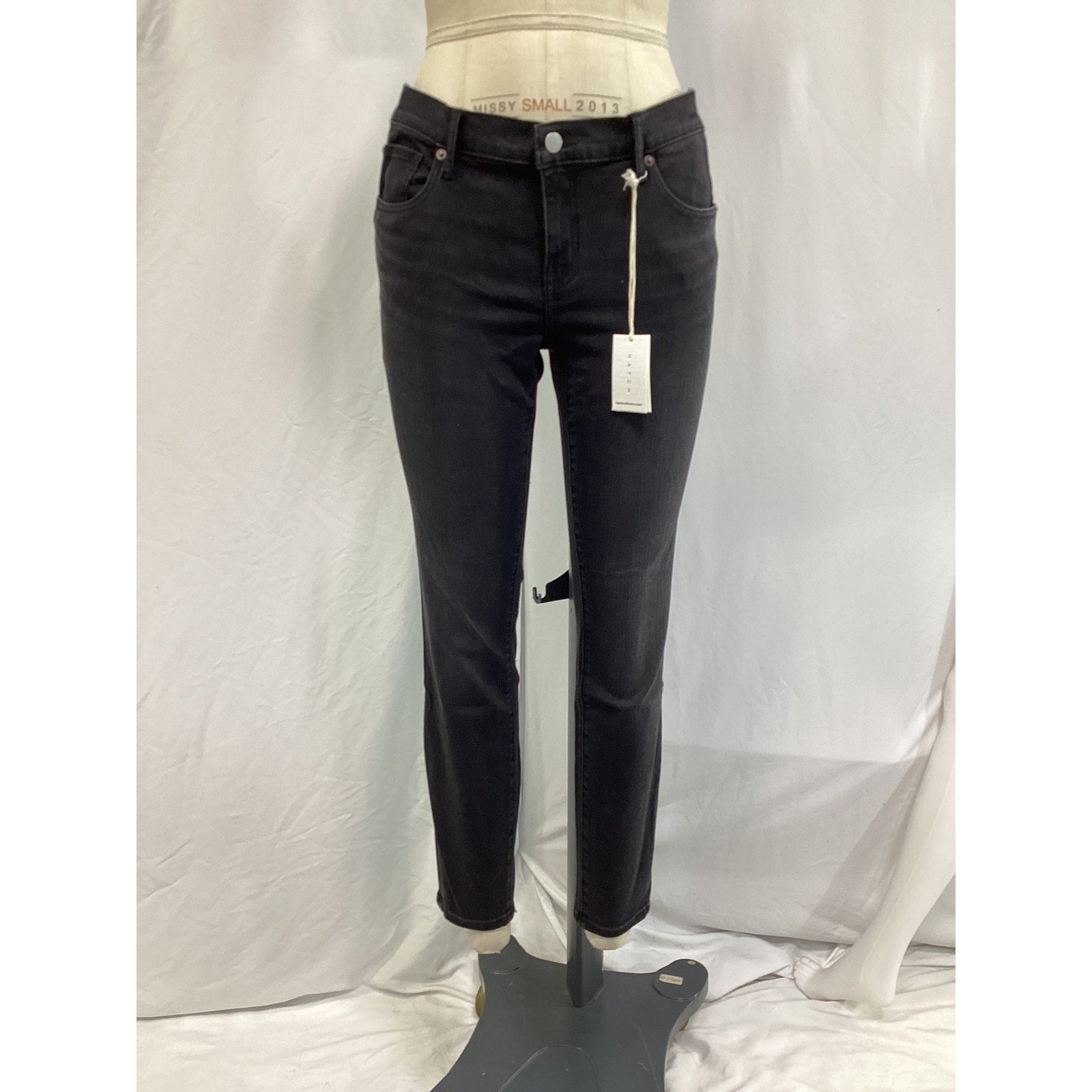 Hatch 'The Slim' Black Maternity Cotton Denim Jean Size 30 - NWT