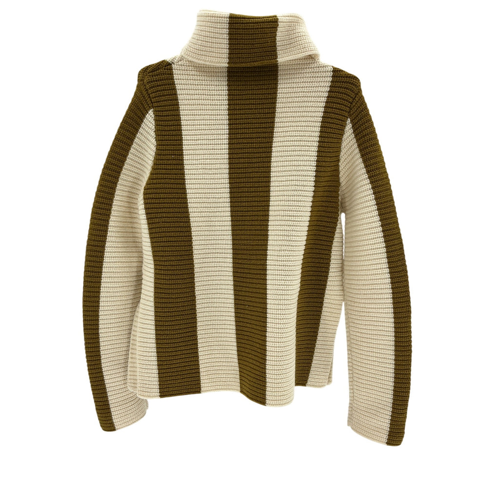Yaitte Mast Striped Brown Wool Turtleneck Sweater Size XS