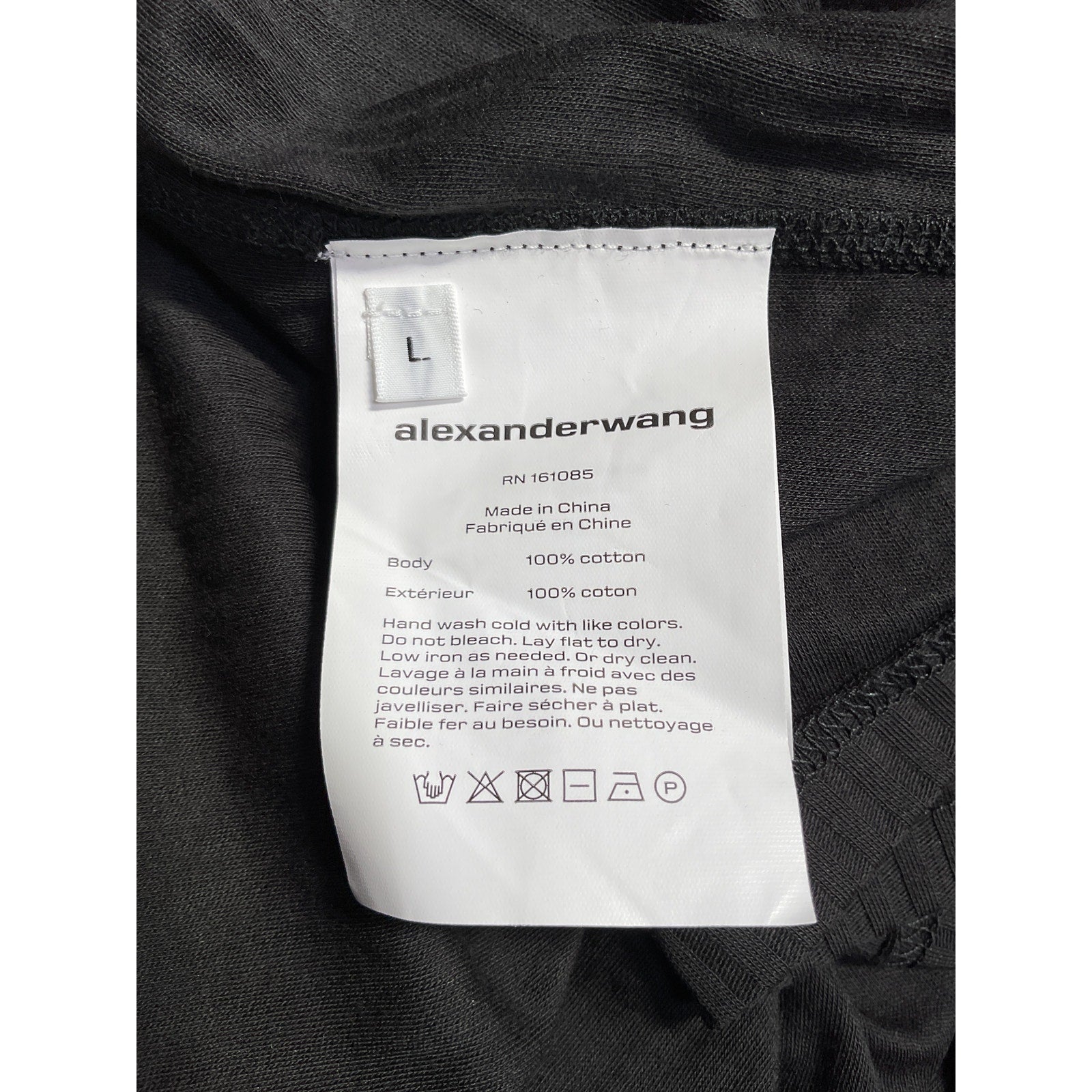 Alexander Wang 'Cami' Black Cotton Top Size L