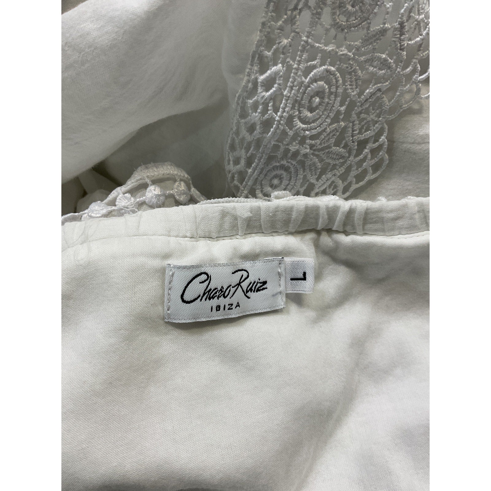 Charo Ruiz White Short Sleeve Midi Dress Size L