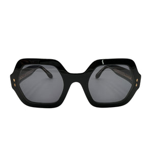 Isabel Marant Sleek Black Hexagon-Frame Acetate Sunglasses