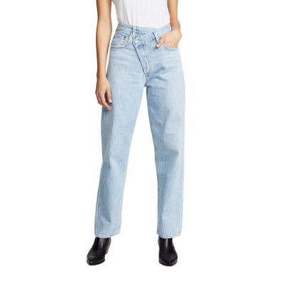 Agolde High Rise Blue Criss Cross Denim Jeans Size 25