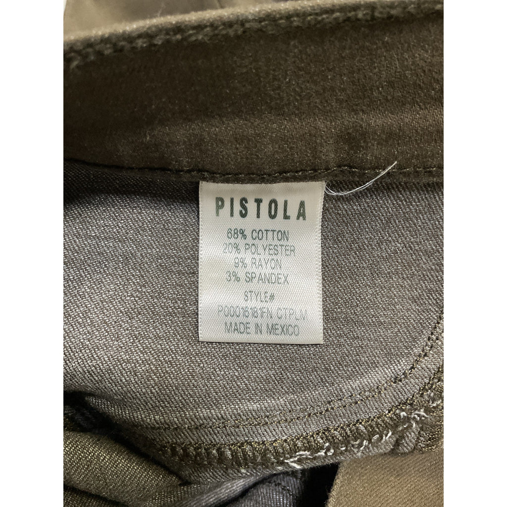 Pistola Denim 'Lennon' Green Cotton Pants With Slit Size 27