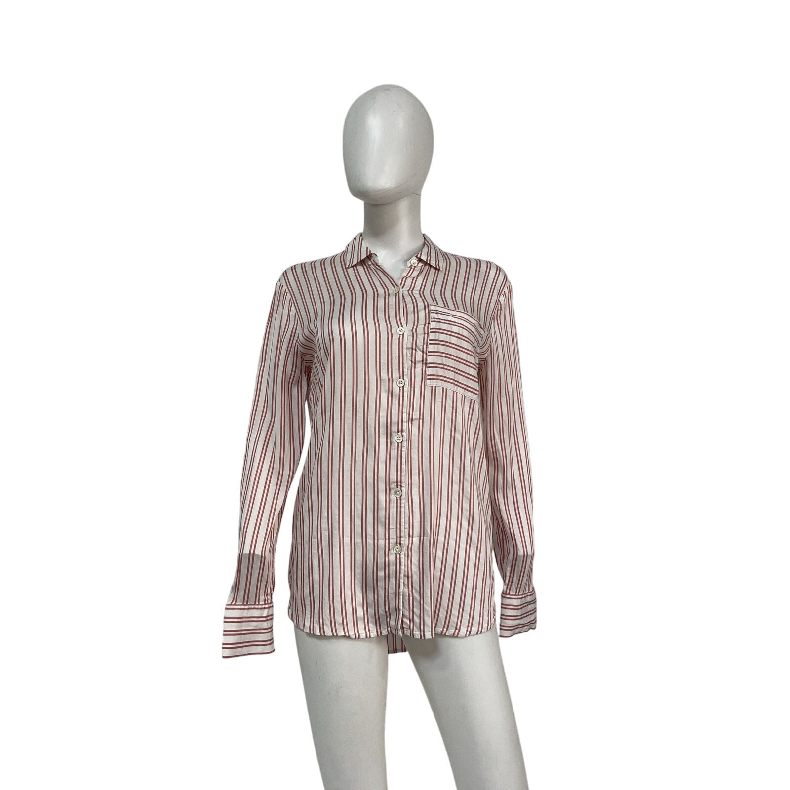 Atm Anthony Thomas Melillo White Rayon Boyfriend Button Front Shirt Size S
