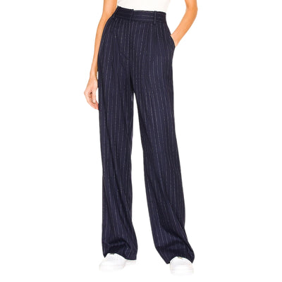 Favorite Daughter Tailored Navy Pinstripe Heritage Trousers Size 10