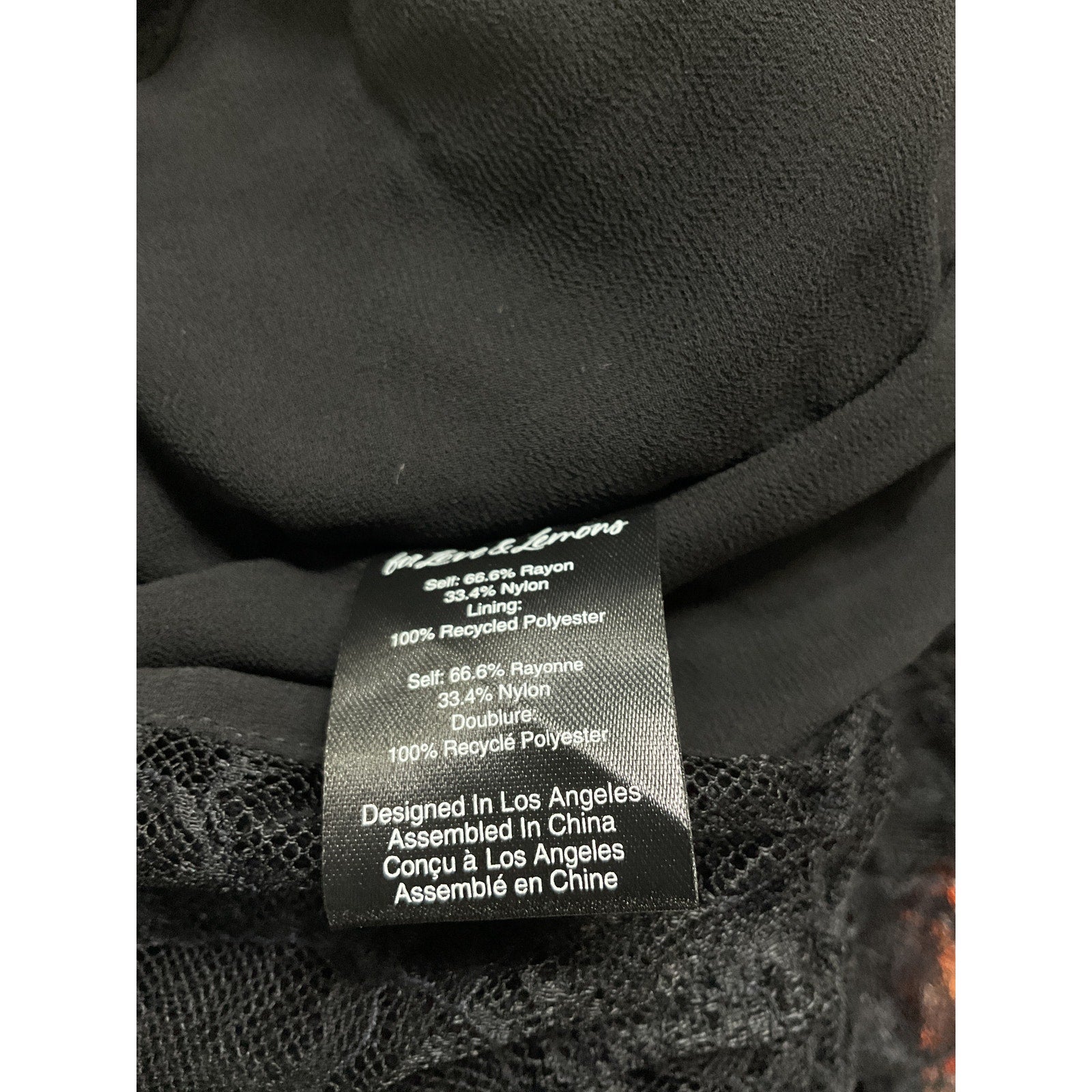 For Love & Lemons Black Puff Sleeve Mini Dress Size M