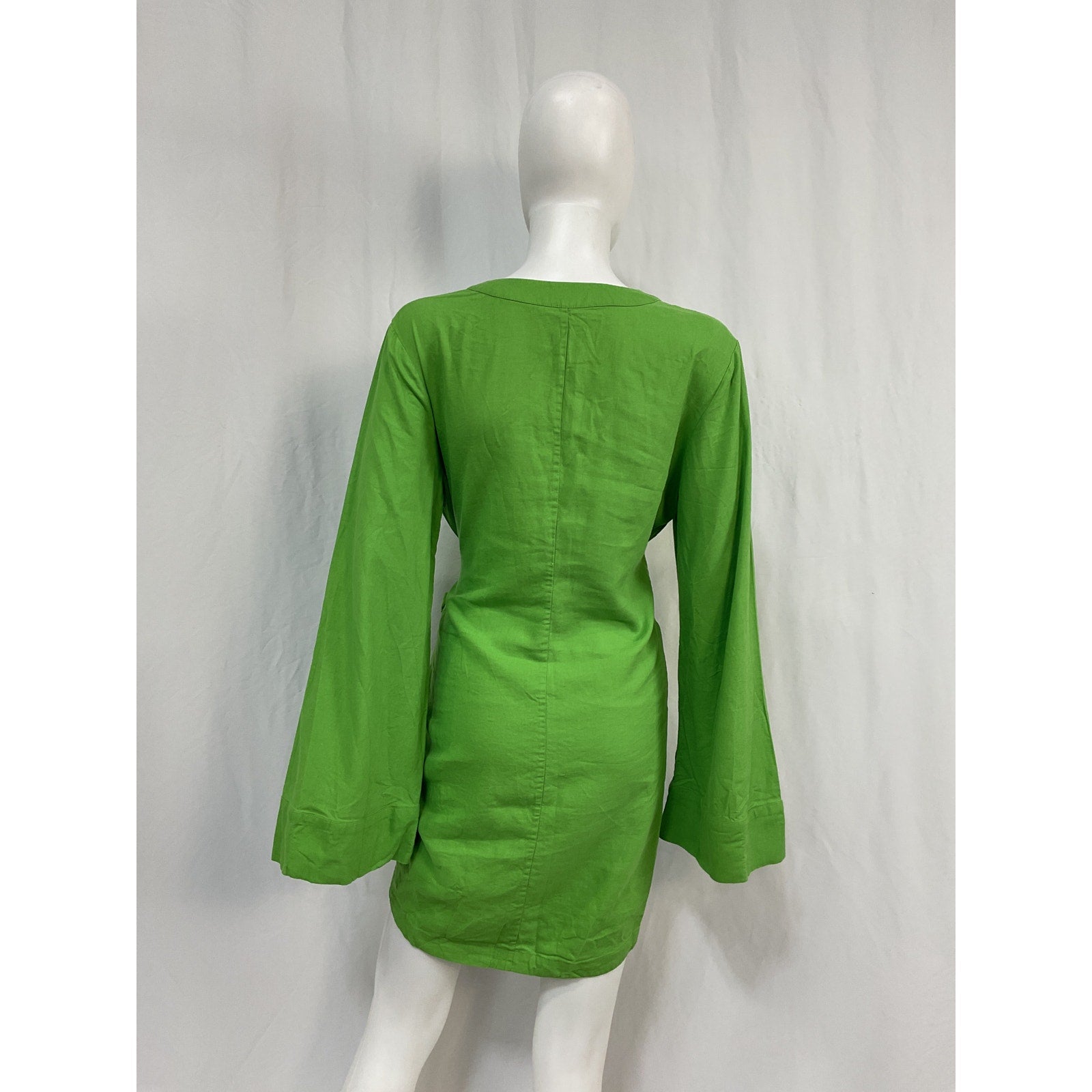 L'Academie 'The Janeiro' Green Linen Mini Dress Size M