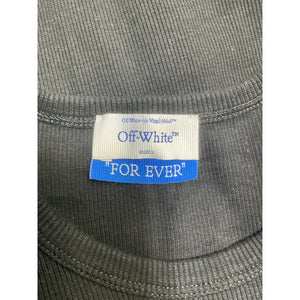 Off-White 'Basic' Black Cotton Ribbed Tee Size 42
