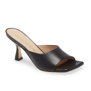 Stuart Weitzman Sleek Black Tia 75 Mules Size 8.5
