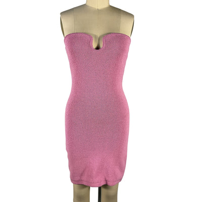 Nanushka Ribbed Pink Zina Dress Size XS NWT