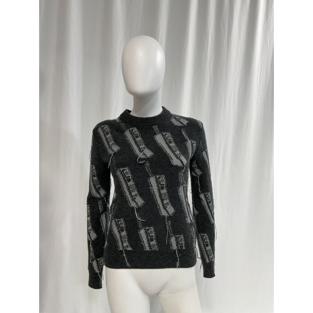 Acne Studios 'Metallic' Black Fil Coup� Wool Sweater Size S