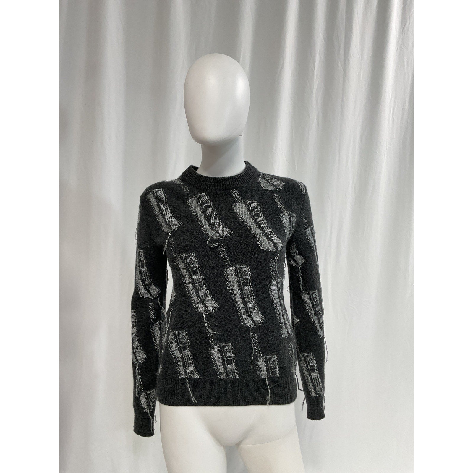 Acne Studios 'Metallic' Black Fil Coup� Wool Sweater Size S